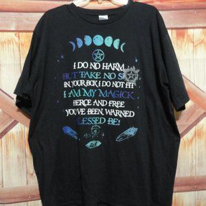 Witch prayer crystalMoon Phase deteailed T shirt worn one time~2Xl